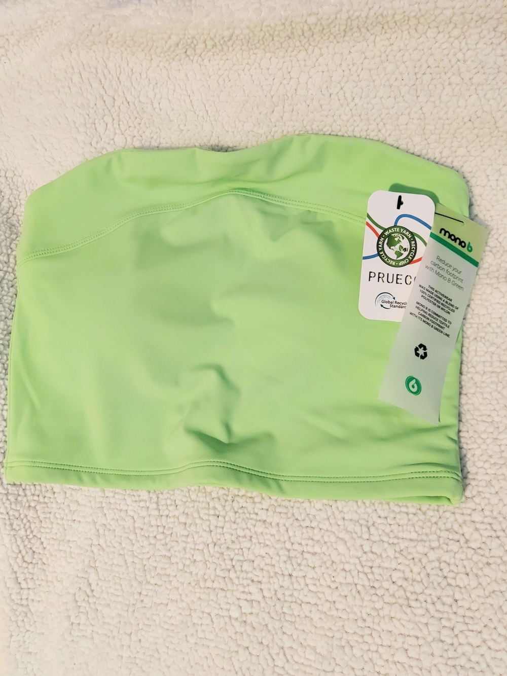Mono B Neon Lime Green Bandeau Tube Top Womens Size Small NWT Y2K Retro Vacation